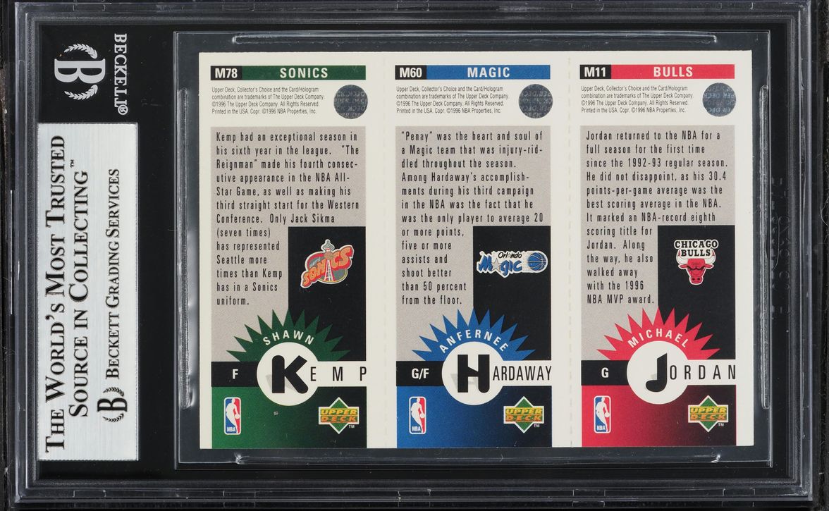 1996 Collector's Choice Mini-Cards Michael Jordan Anfernee Hardaway Shawn Kemp #M78 BGS 8.5