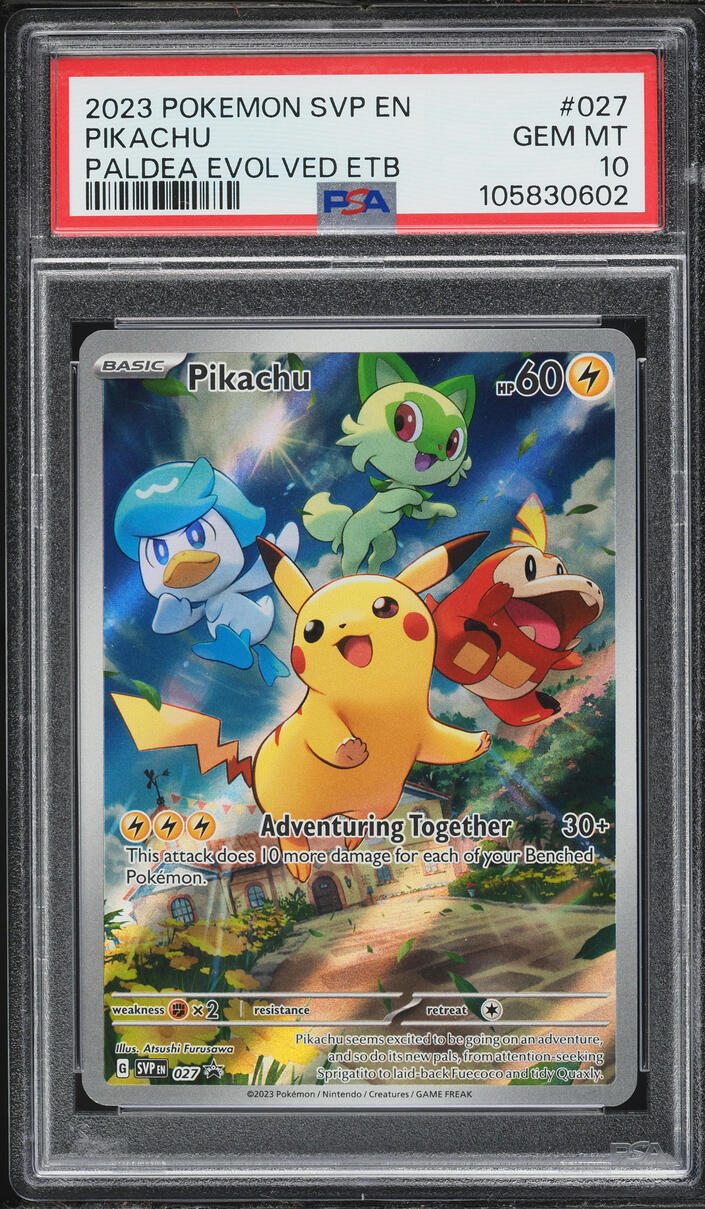 2023 Pokemon Scarlet & Violet Promo Paldea Evolved ETB Full Art Pikachu #27 PSA 10 GEM MINT