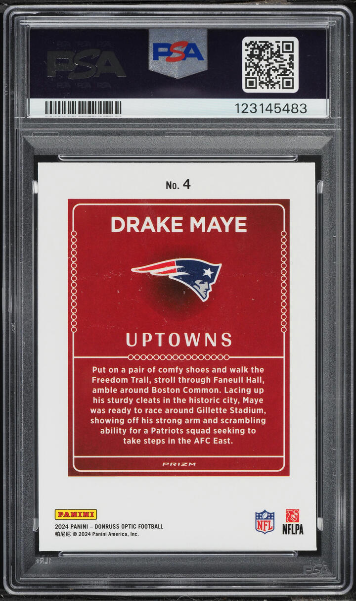 2024 Donruss Optic Uptowns Drake Maye ROOKIE #4 PSA 10 GEM MINT