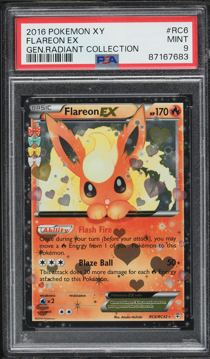 2016 Pokemon XY Generations Radiant Collection Holo Flareon EX #RC6 PSA 9 MINT