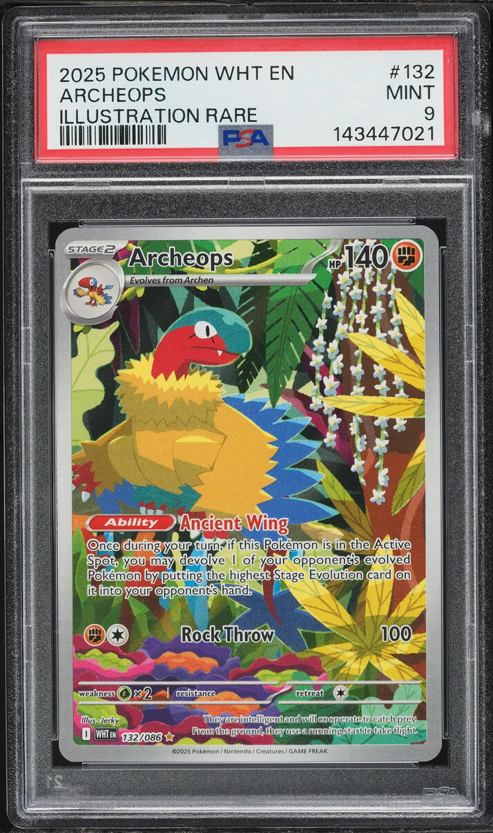 2025 Pokemon Scarlet & Violet White Flare IR Archeops #132 PSA 9 MINT