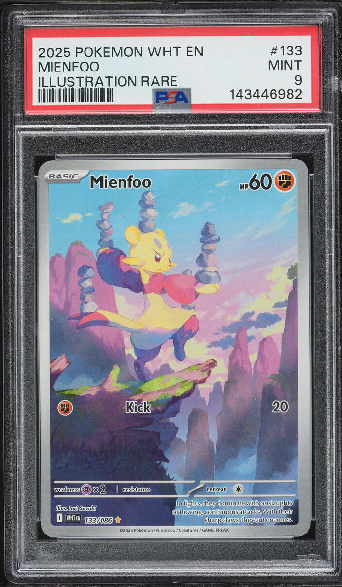 2025 Pokemon Scarlet & Violet White Flare IR Mienfoo #133 PSA 9 MINT