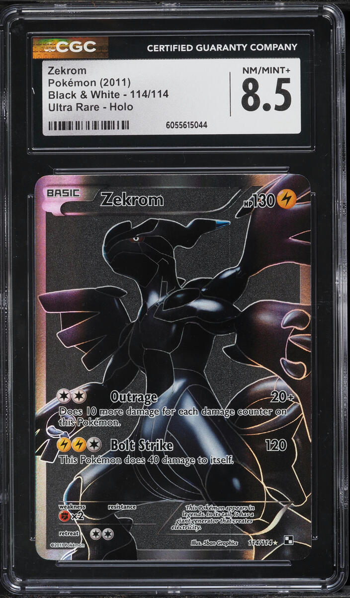 2011 Pokemon Black & White Full Art Zekrom #114 CGC 8.5 NM-MT+