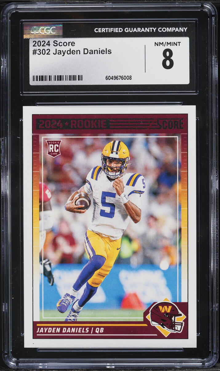 2024 Score Football Jayden Daniels ROOKIE #302 CGC 8 NM-MT
