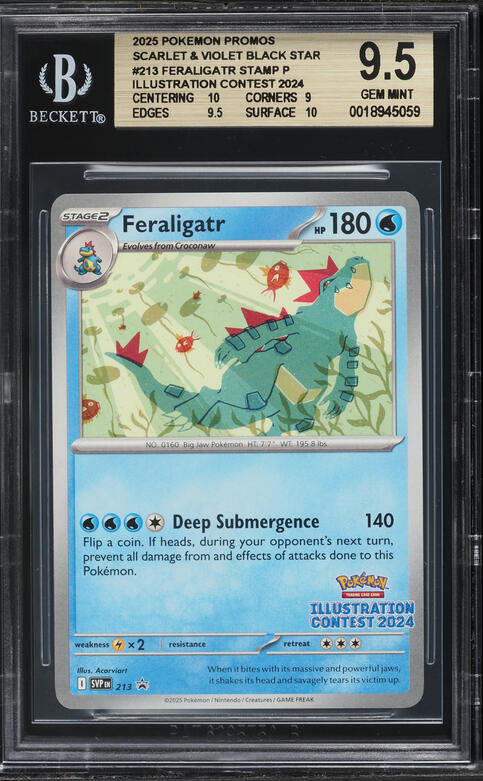 2025 Pokemon Scarlet & Violet Promo Illustration Contest '24 Feraligatr #213 BGS 9.5 GEM MINT