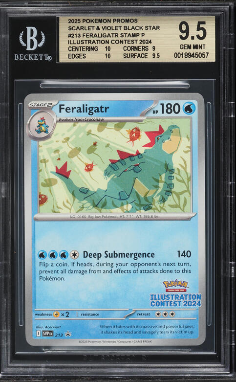 2025 Pokemon Scarlet & Violet Promo Illustration Contest '24 Feraligatr #213 BGS 9.5 GEM MINT