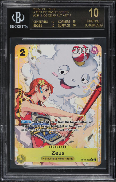 2025 One Piece Japanese A Fist Of Divine Speed Zeus #OP11-106 PSA