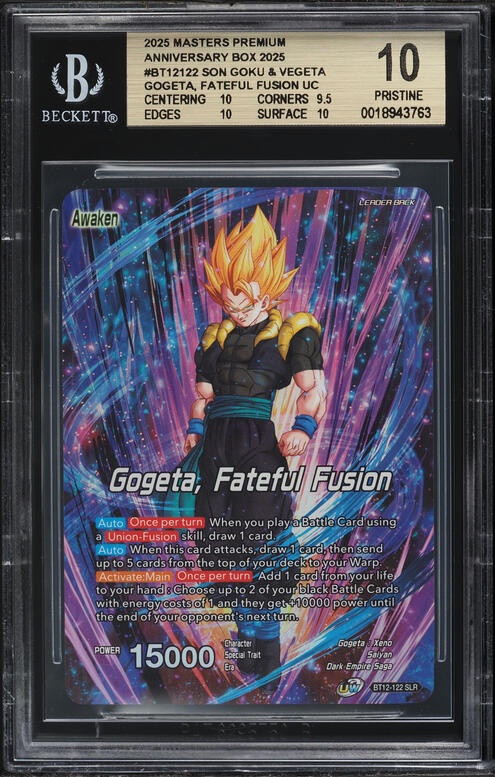 2025 Dragon Ball S Premium Anniversary Box Gogeta Fateful Fusion BGS 10  PRISTINE BLACK LABEL on Fanatics Collect