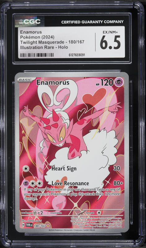 2024 Pokemon Scarlet & Violet Twilight Masquerade IR Enamorus #180 CGC 6.5 EXMT+