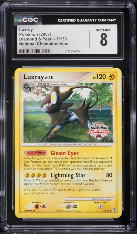 2007 Pokemon Diamond & Pearl National Championships Staff Luxray #7 CGC 7.5  NRMT+ on Fanatics Collect