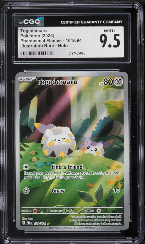 2025 Pokemon Mega Phantasmal Flames IR Togedemaru #104 CGC 9.5 MINT+