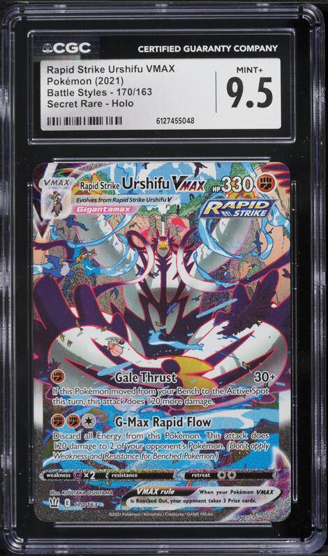 2021 Pokemon Sword & Shield Battle Styles SEC Rapid Strike Urshifu VMAX #170 CGC 9.5 MINT+