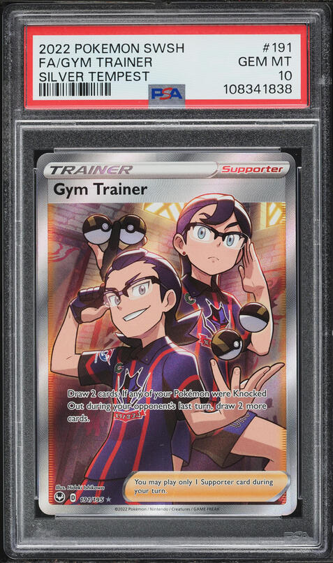 2022 Pokemon Sword & Shield Silver Tempest Gym Trainer #191 PSA 10 GEM MINT