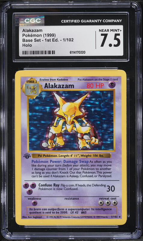 alakazam pokemon card 1st edition 1999 Pokemon Base Set Shadowless 1st Edition Holo Alakazam #1 PSA 10 GEM  MINT on Fanatics Collect