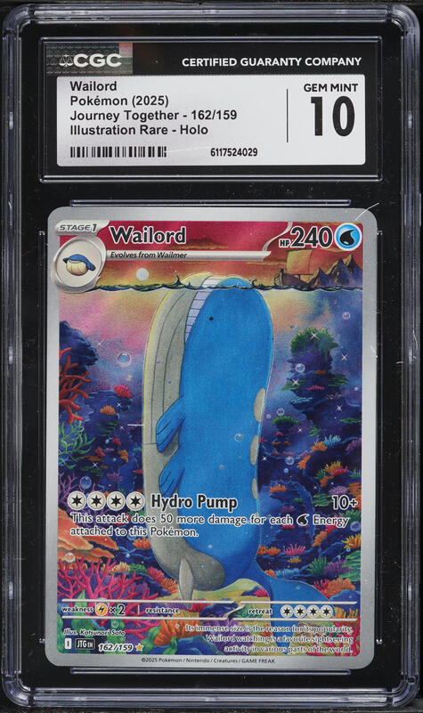 2025 Pokemon Scarlet & Violet Journey Together IR Wailord #162 CGC 10 GEM MINT