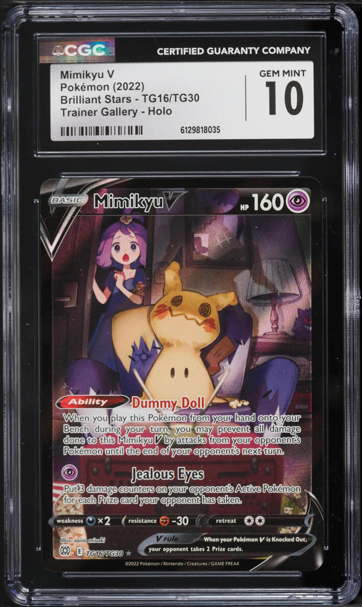 2022 Pokemon Sword & Shield Brilliant Stars CHR Mimikyu V #TG16 CGC 10 GEM MINT