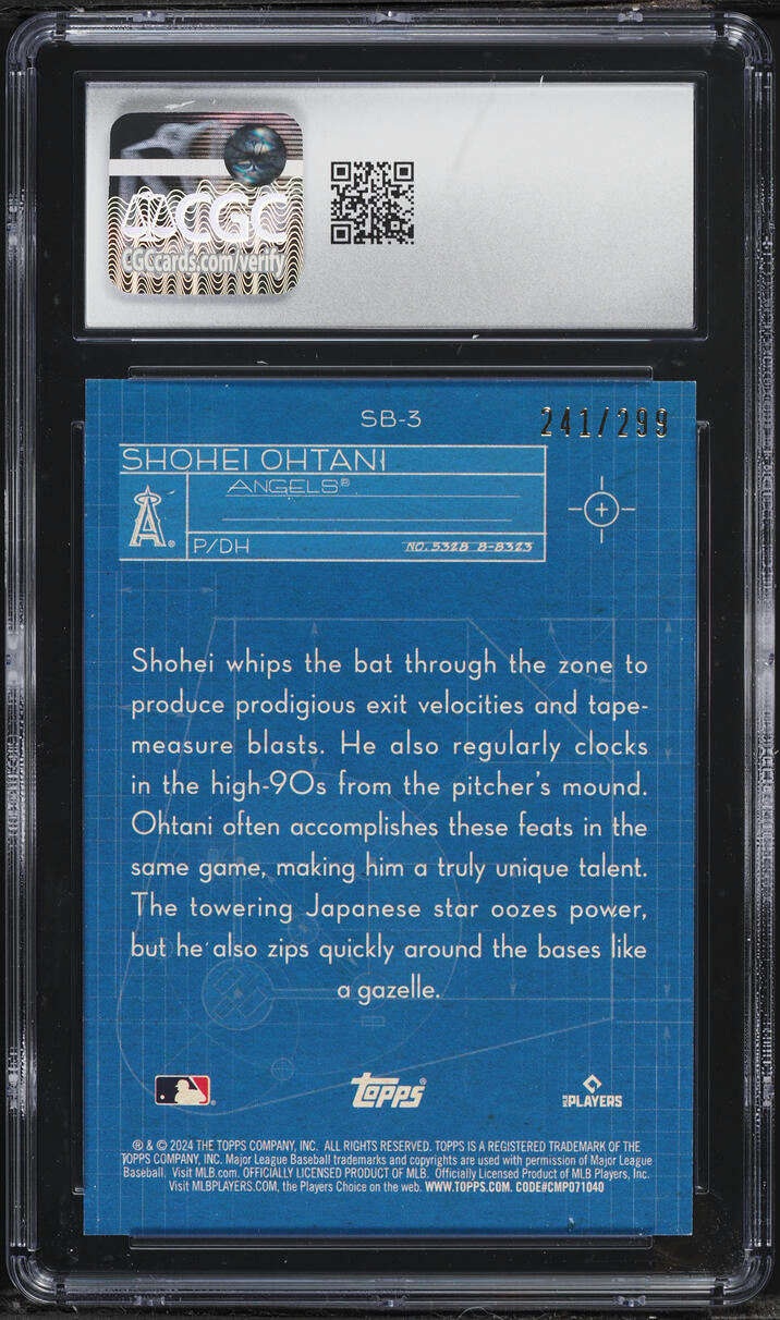 2024 Topps Superstar Blueprint Black Shohei Ohtani /299 #SB-3 CGC 8.5 NM-MT+