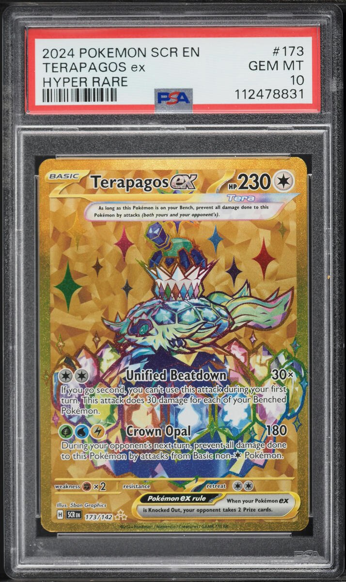 2024 Pokemon Scarlet & Violet Stellar Crown Gold Rare Terapagos ex #173 PSA  10 GEM MINT on Fanatics Collect