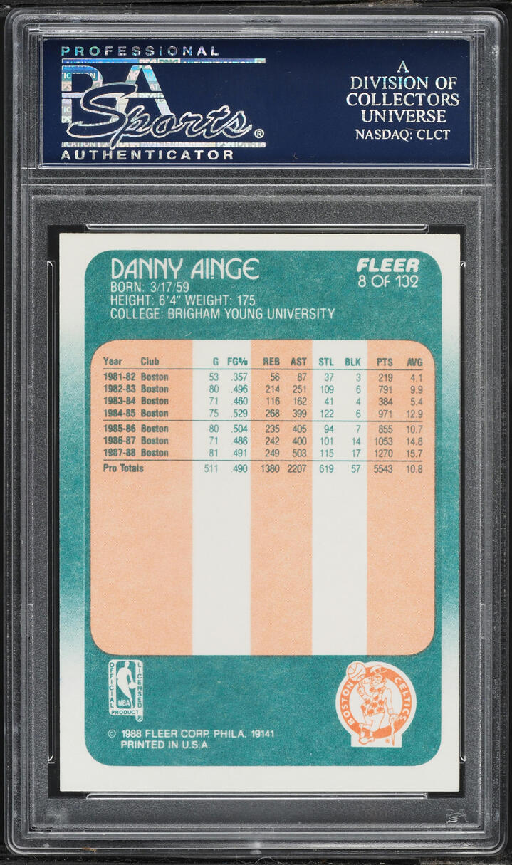 1988 Fleer Basketball Danny Ainge AUTO PSA/DNA AUTH