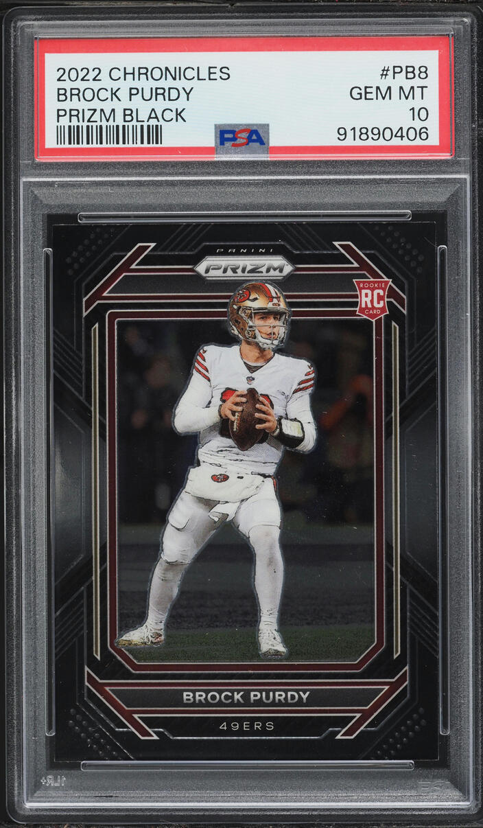 2022 Panini Chronicles Prizm Black Brock Purdy ROOKIE #PB-8 PSA 10 GEM MINT