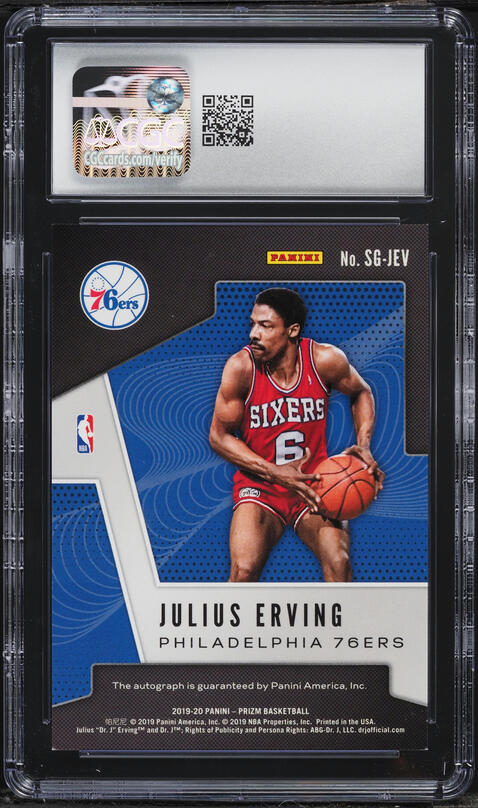 2019 Panini Prizm Signatures Julius Erving AUTO #SG-JEV CGC 9 MINT