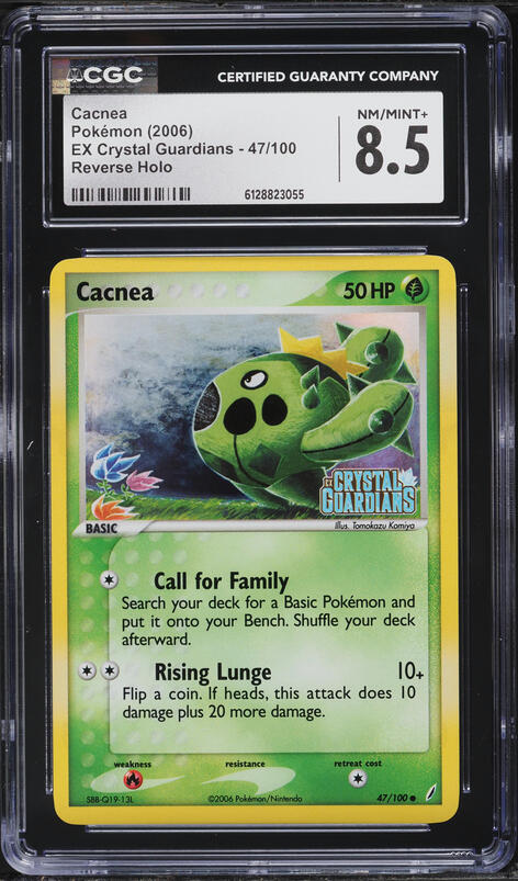 2006 Pokemon EX Crystal Guardians Reverse Holo Cacnea #47 CGC 8.5 NM-MT+