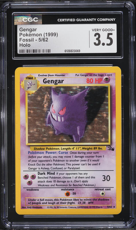 GENGAR-HOLO | 1999 POKEMON FOSSIL | PSA NM-MT 8
