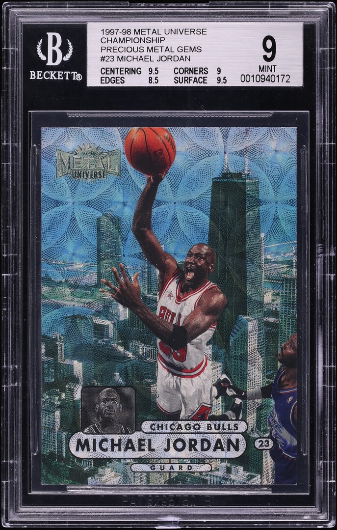 1997 Metal Universe Championship Precious Metal Gems Michael Jordan /50 #23 BGS 9 MINT