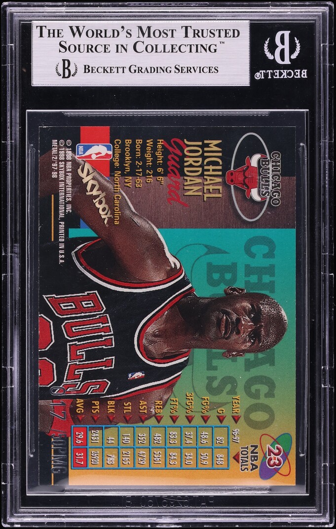 1997 Metal Universe Championship Precious Metal Gems Michael Jordan /50 #23 BGS 9 MINT