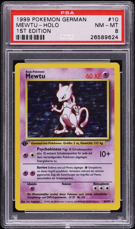 1999 Pokemon German Base Set 1st Edition Holo Mewtwo #10 PSA 9 MINT on  Fanatics Collect