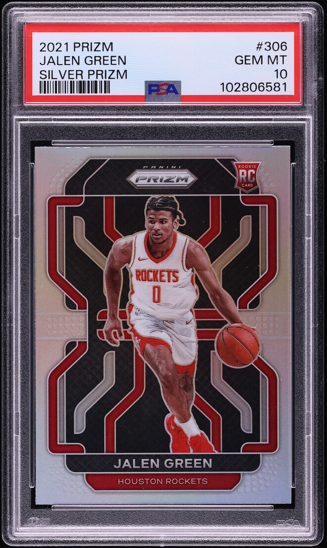 2021 Panini Prizm Silver Jalen Green ROOKIE #306 PSA 10 GEM MINT