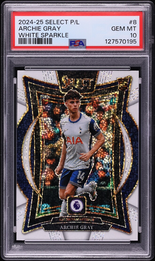 2024 Select Terrace Premier League White Sparkle Archie Gray ROOKIE #8 PSA 10 GEM MINT