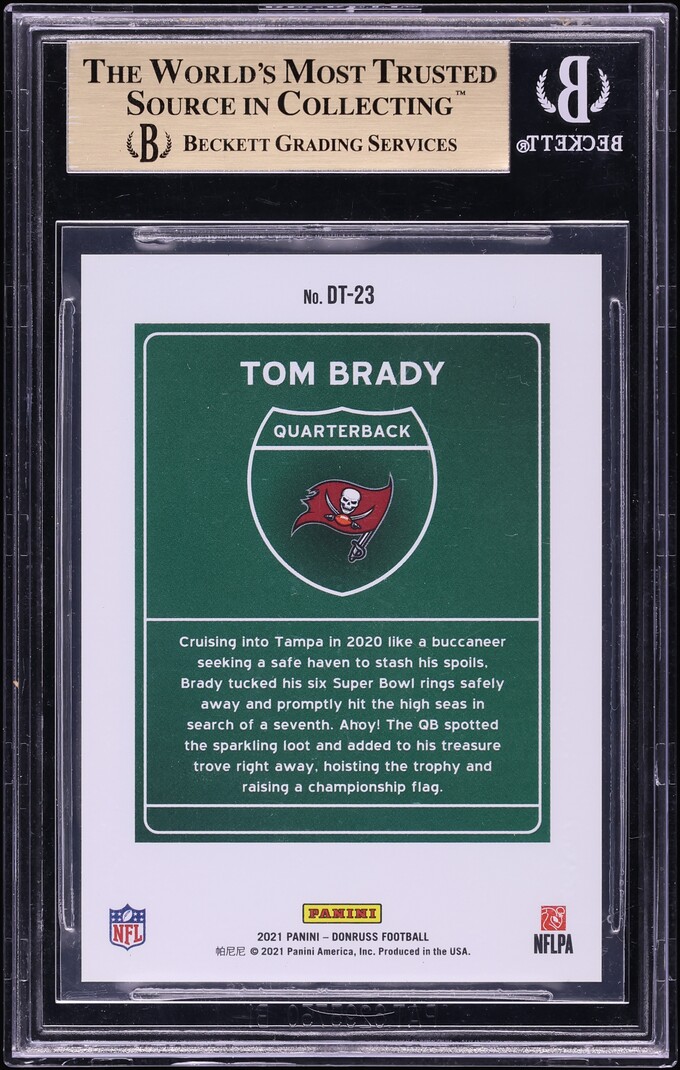 2021 Donruss Downtown Tom Brady #23 BGS 9.5 GEM MINT