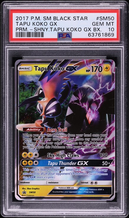 2017 Pokemon Sun & Moon Promo Shiny Box Tapu Koko GX #SM50 SGC 6 EXMT on  Fanatics Collect
