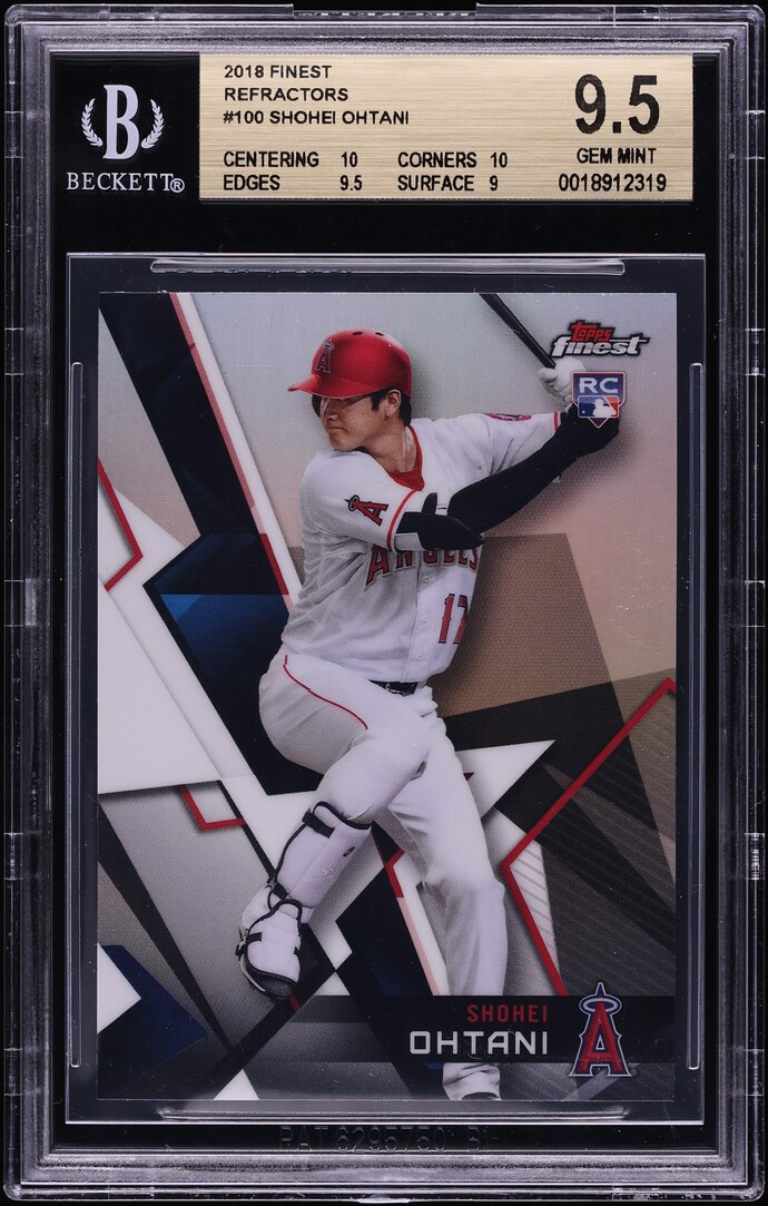 2018 Finest Refractor Shohei Ohtani ROOKIE #100 BGS 9.5 GEM MINT
