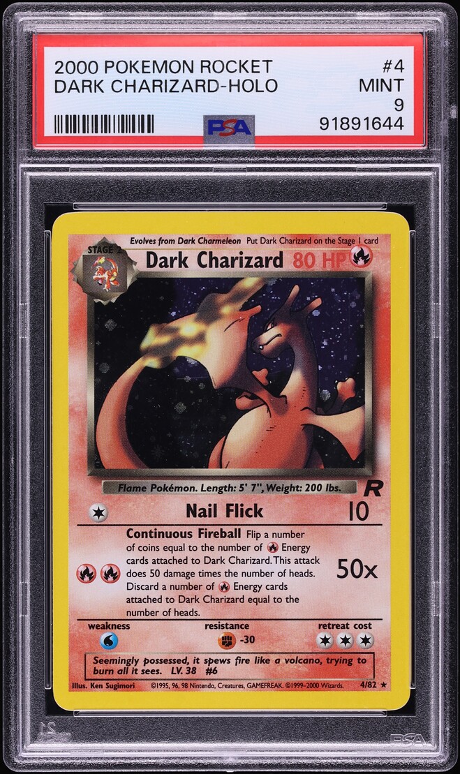 dark charizard pokemon card (4) this PSA 8 card is the perfect way to showcase your collection. The Most Valuable Dark Pokemon