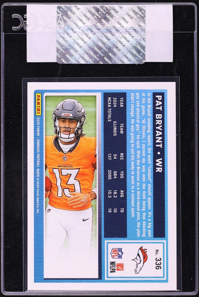 2025 Donruss Press Proof Green Pat Bryant ROOKIE #336 CGC AUTH