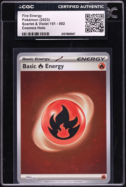 2023 Pokemon Scarlet & Violet 151 Cosmos Holo Fire Energy #2 CGC AUTH