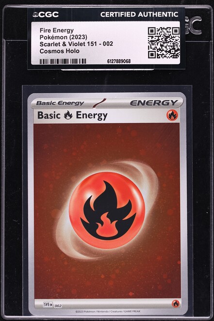 2023 Pokemon Scarlet & Violet 151 Cosmos Holo Fire Energy #2 CGC AUTH