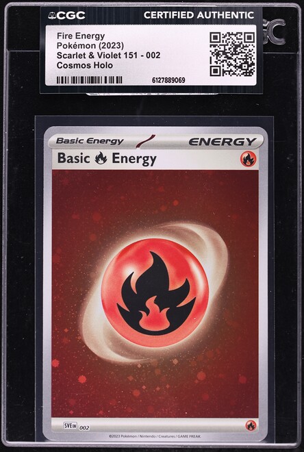2023 Pokemon Scarlet & Violet 151 Cosmos Holo Fire Energy #2 CGC AUTH