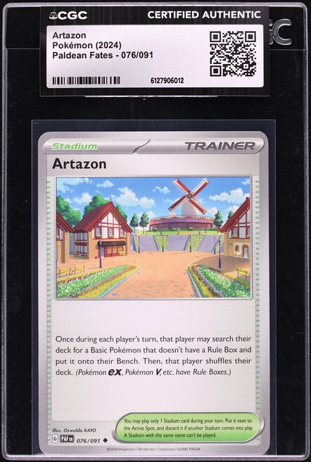2024 Pokemon Paldean Fates Artazon #076 CGC AUTH