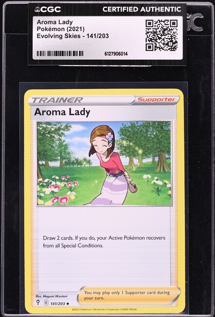 2021 Pokemon Evolving Skies Aroma Lady #141 CGC AUTH