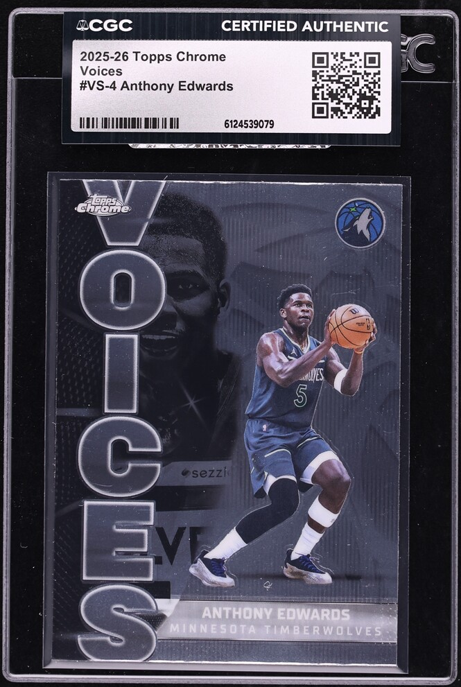 2025 Topps Chrome Voices Anthony Edwards #VS-4 CGC AUTH