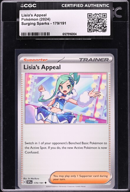 2024 Pokemon Surging Sparks Lisia's Appeal #179 CGC AUTH