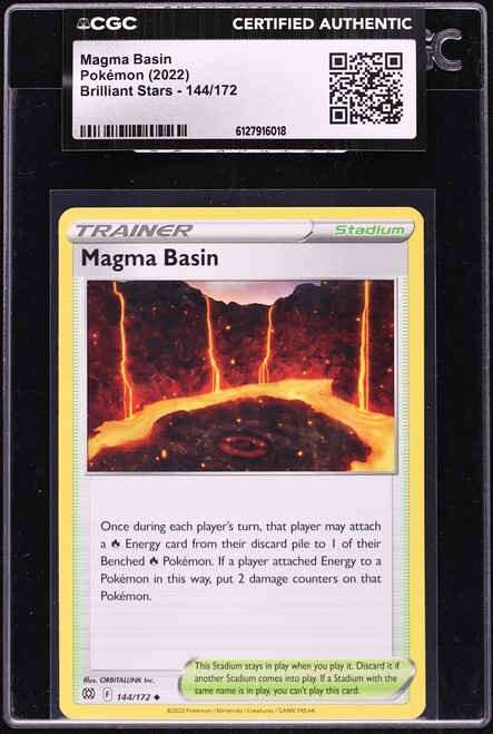 2022 Pokemon Brilliant Stars Magma Basin #144 CGC AUTH