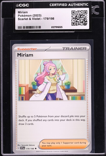 2023 Pokemon Scarlet & Violet Miriam #179 CGC AUTH