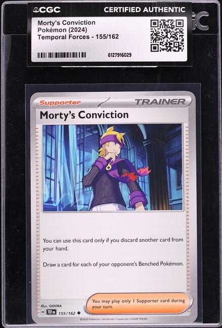 2024 Pokemon Temporal Forces Morty's Conviction #155 CGC AUTH