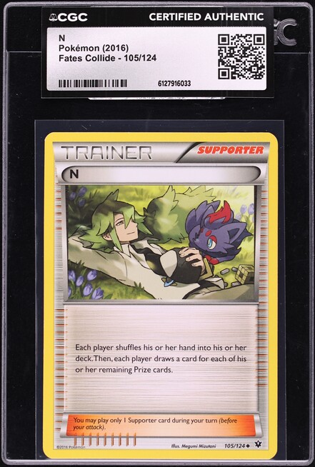 2016 Pokemon Fates Collide N #105 CGC AUTH