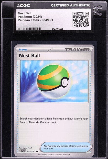 2024 Pokemon Scarlet & Violet Paldean Fates Nest Ball #84 CGC AUTH