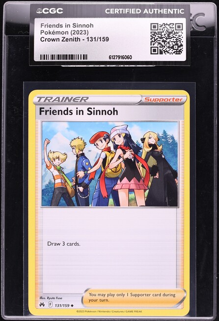2023 Pokemon Crown Zenith Friends In Sinnoh #131 CGC AUTH